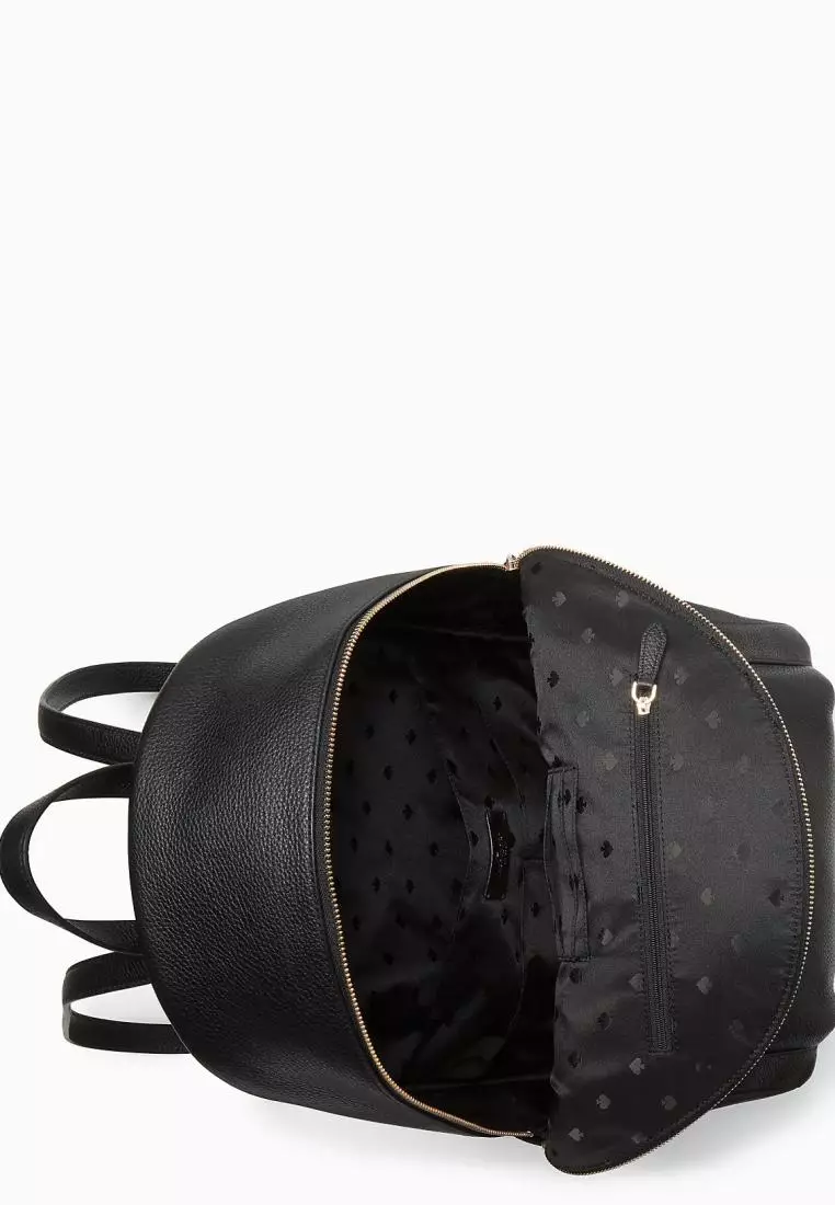 Kate Spade Leila Pebbled Leather Large Dome Backpack Black