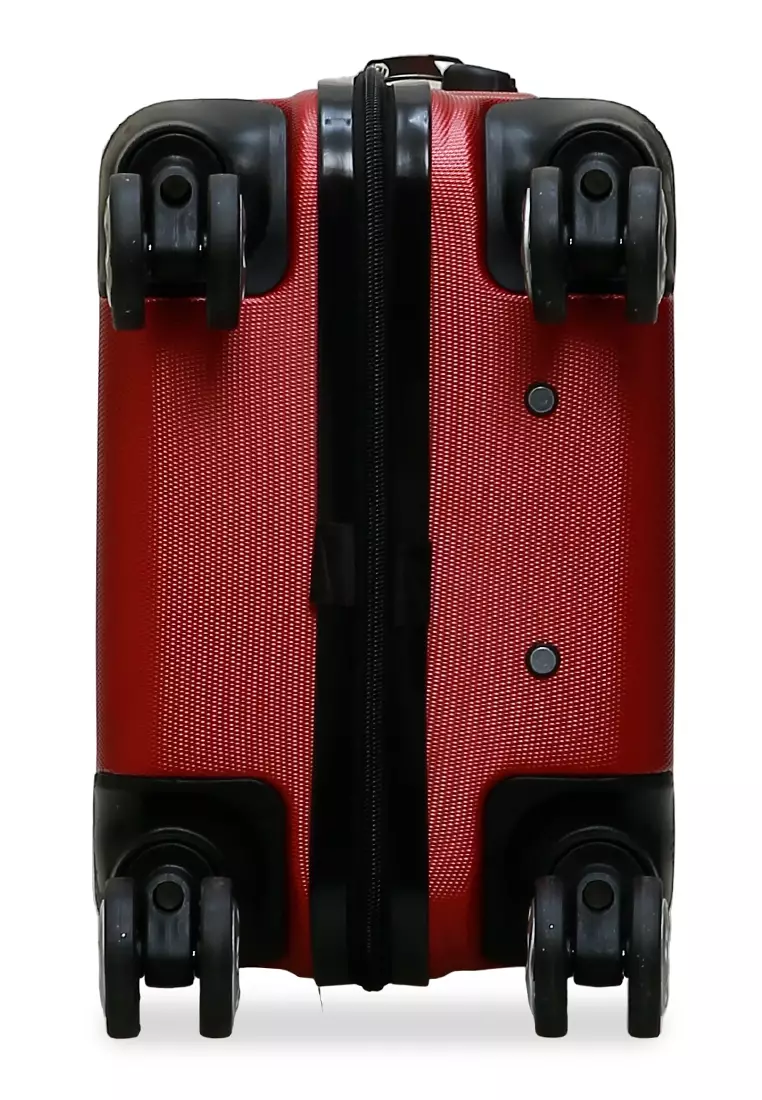 Caroline Koper Hardcase Unisex Size 18 Inch Tas Travel Large Compartment Material ABS+PVC Coated ORIGINAL - Red