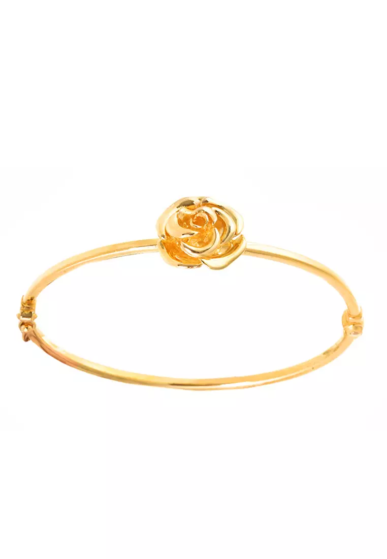 TOMEI Petal of Love Bangle, Yellow Gold 916 (9L-BK1489-1C)