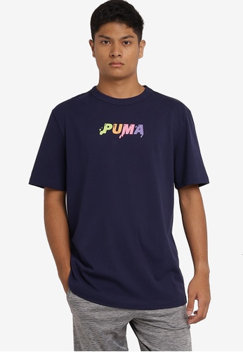 PUMA navy Downtown Logo Men's Tee C12C1AA076134FGS_1