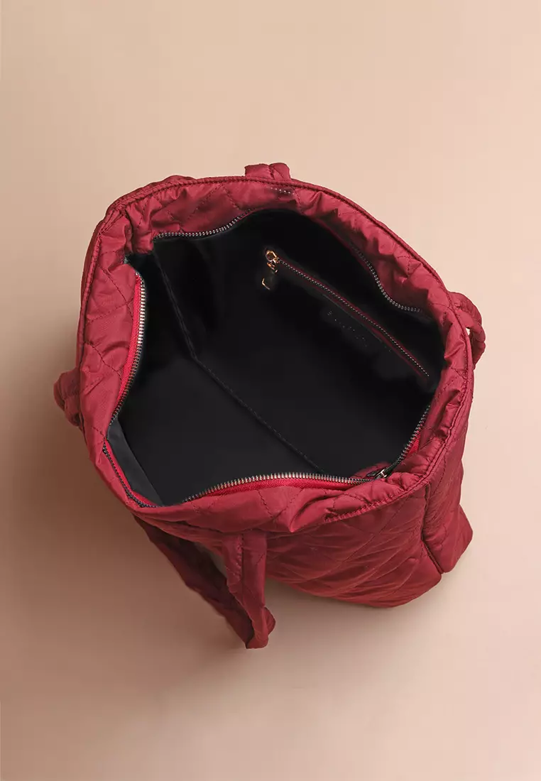 Tas Tote Wanita Silvertote Mia Pillow Maroon