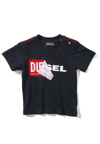 Diesel navy T-shirt with double logo CC3AFKA1BD0D7CGS_1