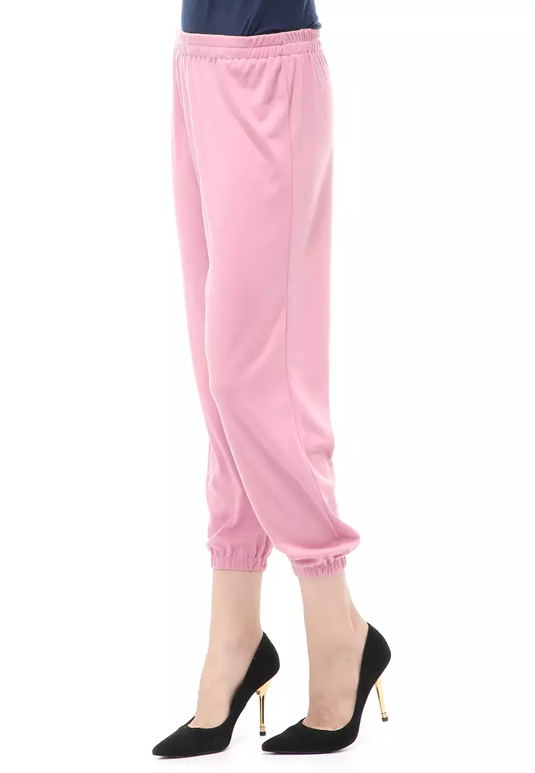 Nabila Legging Karet Muslimah Polos Bawahan Wanita Regular Fit - Dusty Pink