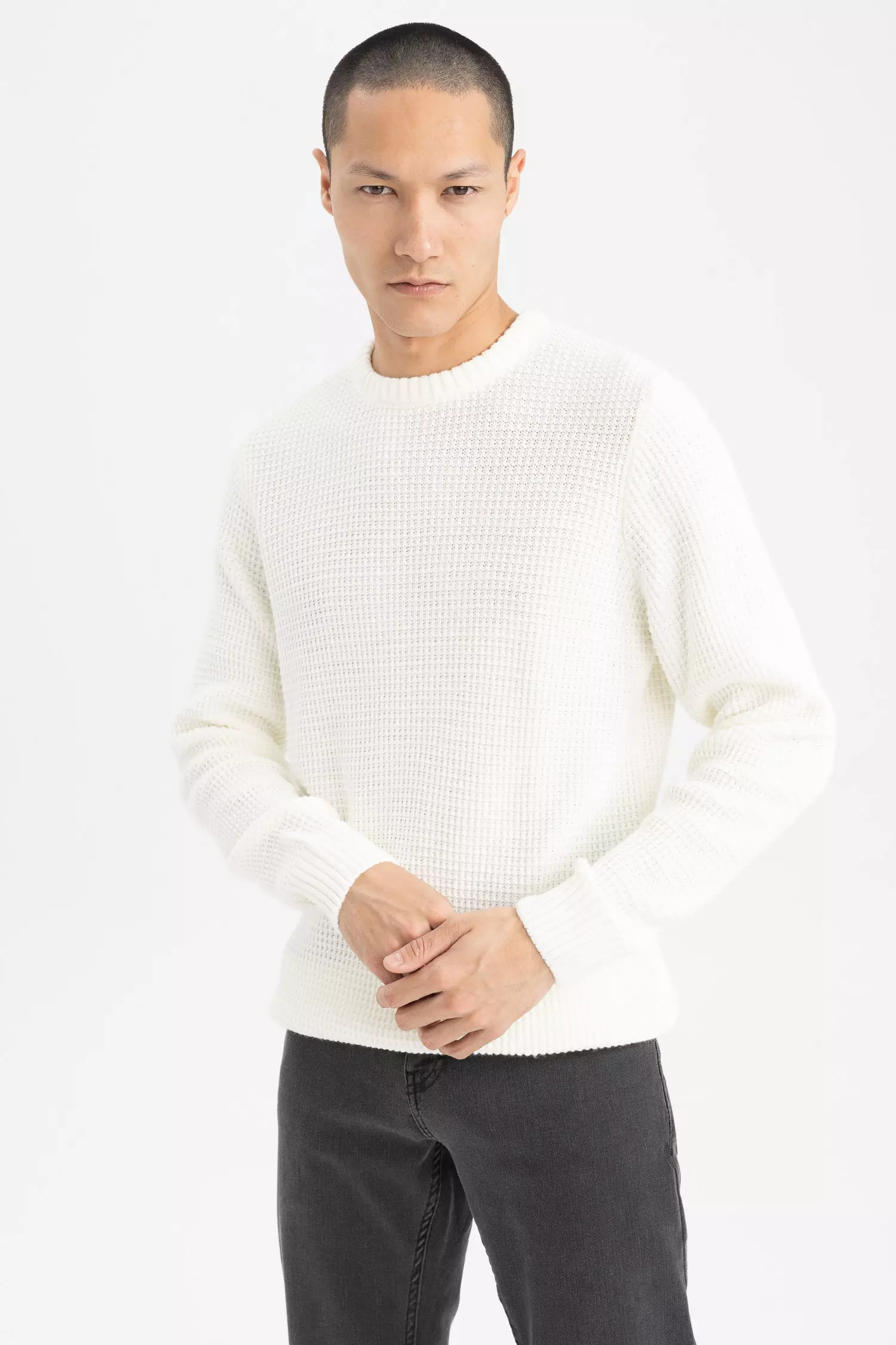 Mens white clearance crew neck jumper