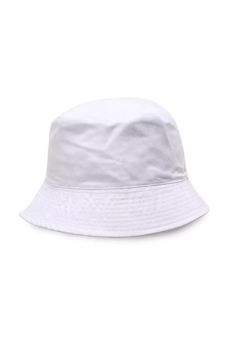 Zorke Bucket Hat Pria Fashion Casual Stylish Plain Material Cotton ORIGINAL - White