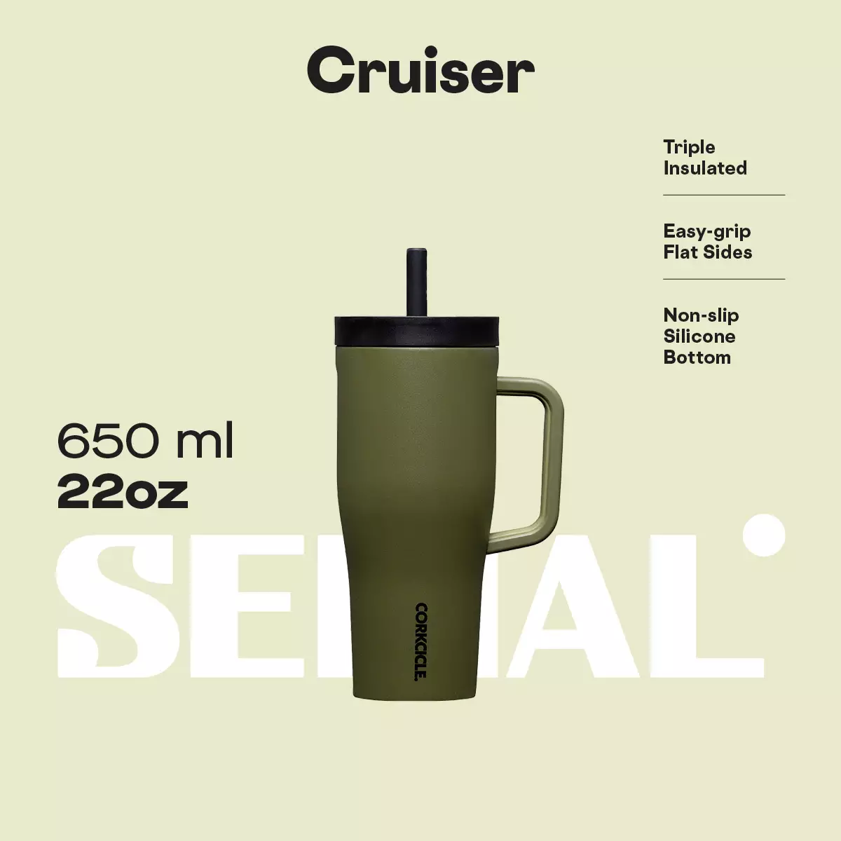 CORKCICLE Leakproof Cruiser 22oz - Olive