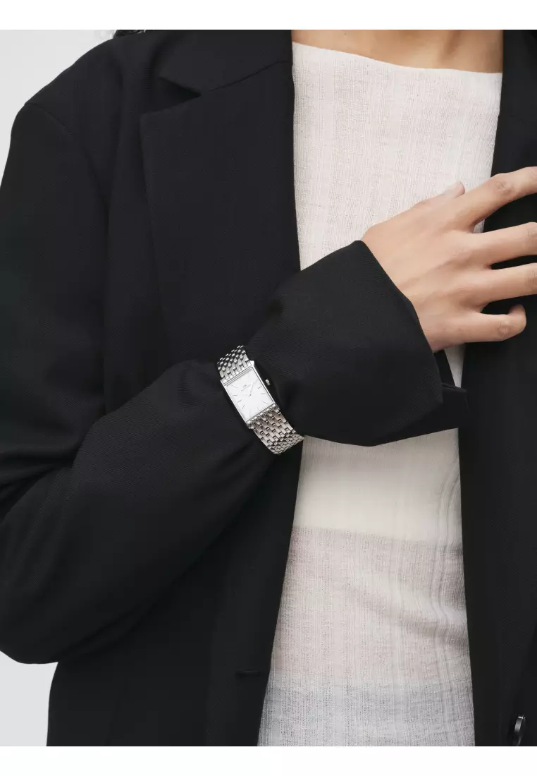 Bound 32x22mm 9-link Silver - White Dial - Fashion Watch for women - Stainless Steel Strap Watch - Female Watch - DW Official - Authentic