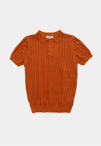 SUB orange Men Short-Sleeve Knit Polo Tee 90227AA0451F05GS_1