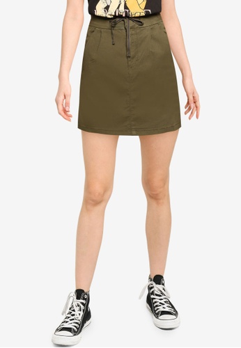 Springfield green Chino Skirt With Tie Waist. 75FA9AA5538675GS_1