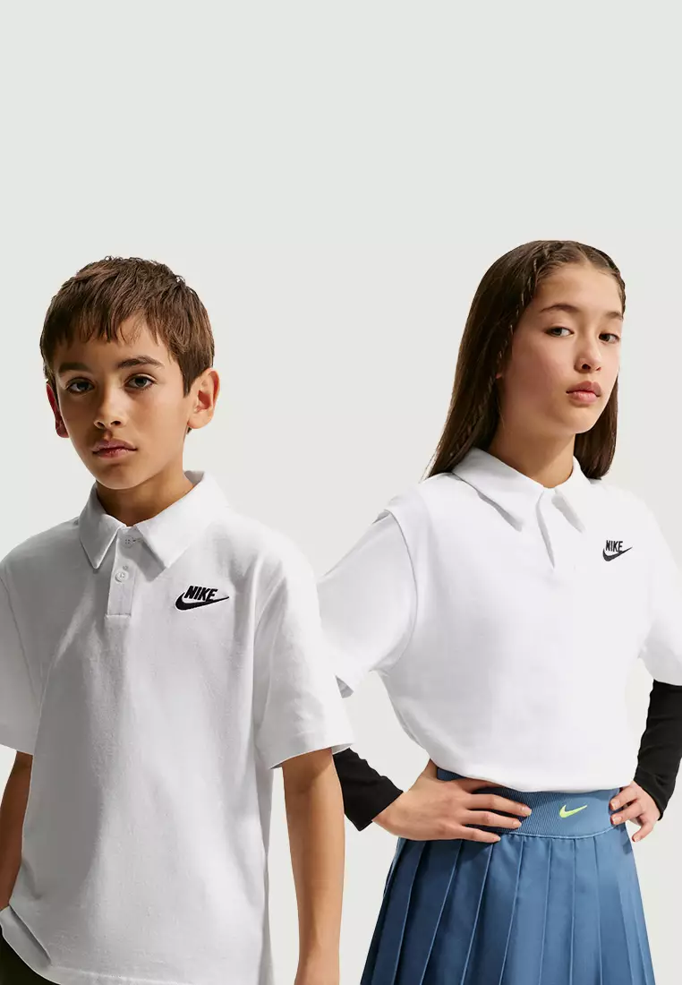 Sportswear Club Big Kids' Unisex Knit Short-Sleeves Polo Shirt