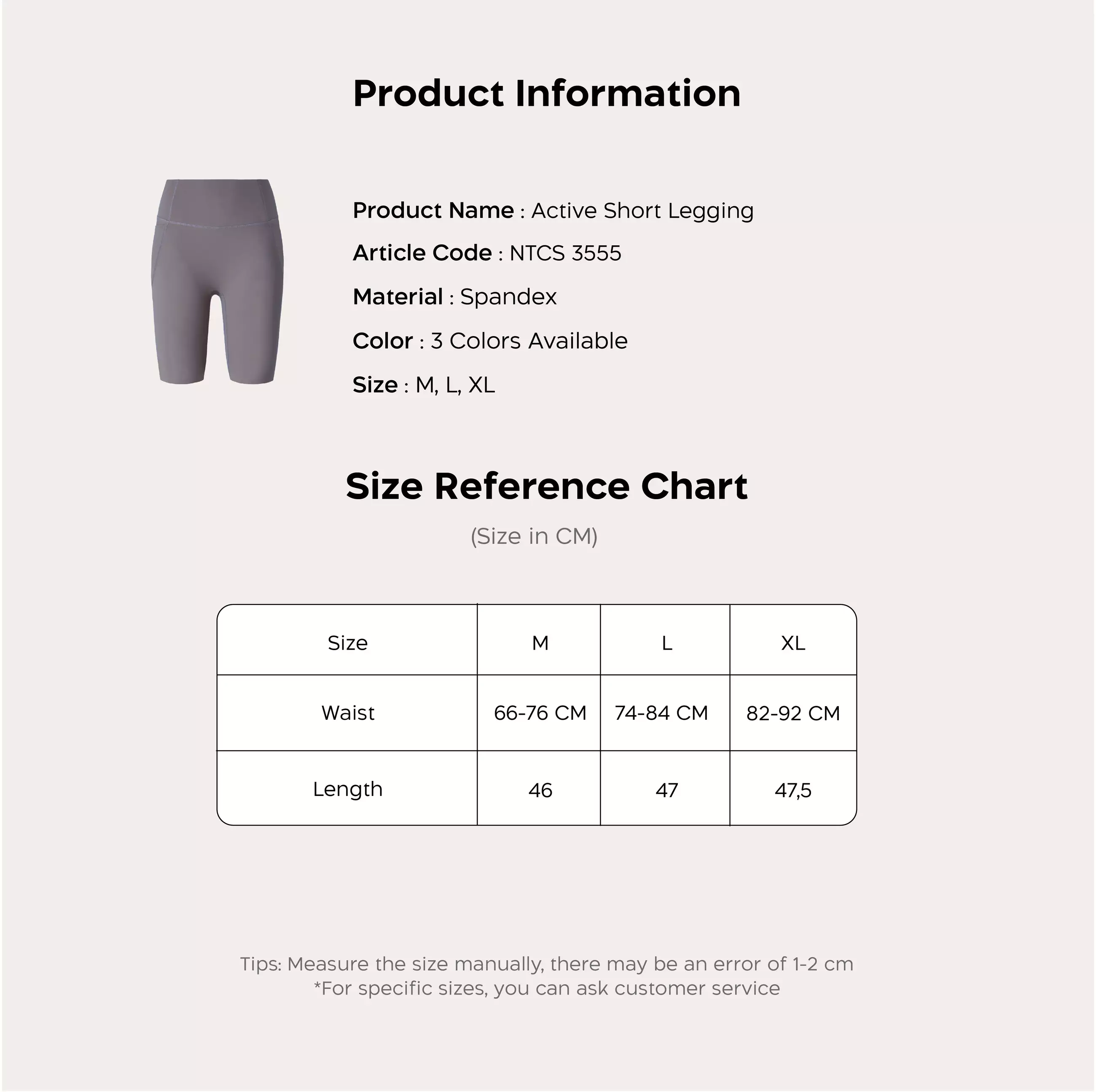 Nathalie Sport Ice Silk Short Legging NTCS 3555 - Ash