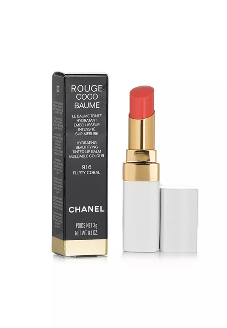 CHANEL - Rouge Coco Baume Hydrating Beautifying Tinted Lip Balm - # 916 Flirty Coral 3g/0.1oz