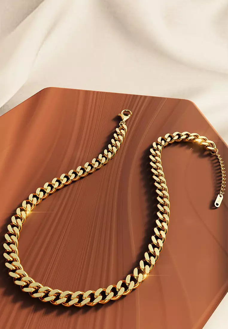 Buy Bullion Gold Rafaela Statement Cuban Chain Link Necklace 2026 ...