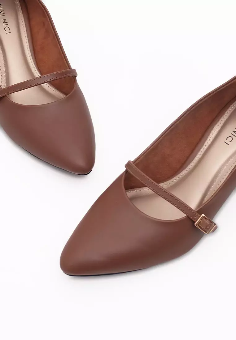 VIVI NICI - Bianca Sepatu Wanita Hak 5 Cm Downtown Brown