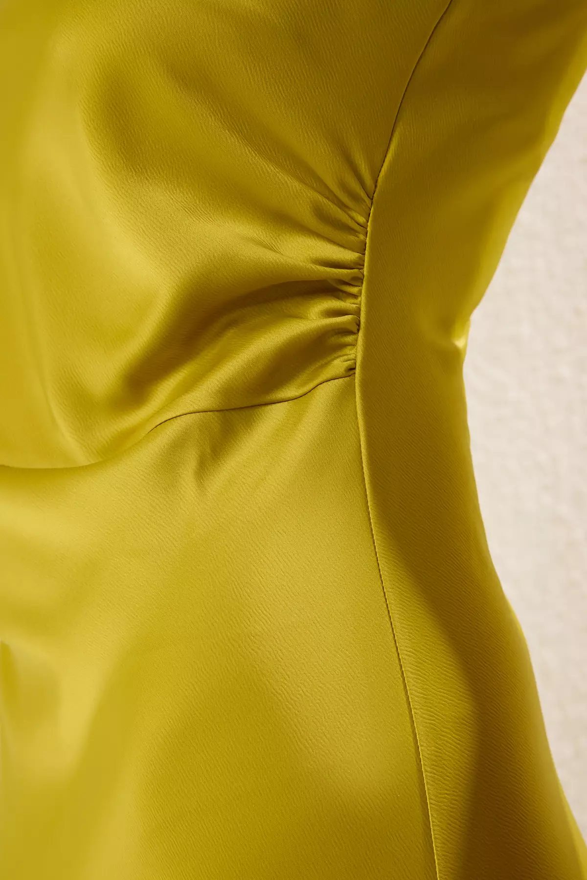 Oil Green Fitted Satin Woven Maxi Evening Prom Dress TPRSS25AE00066