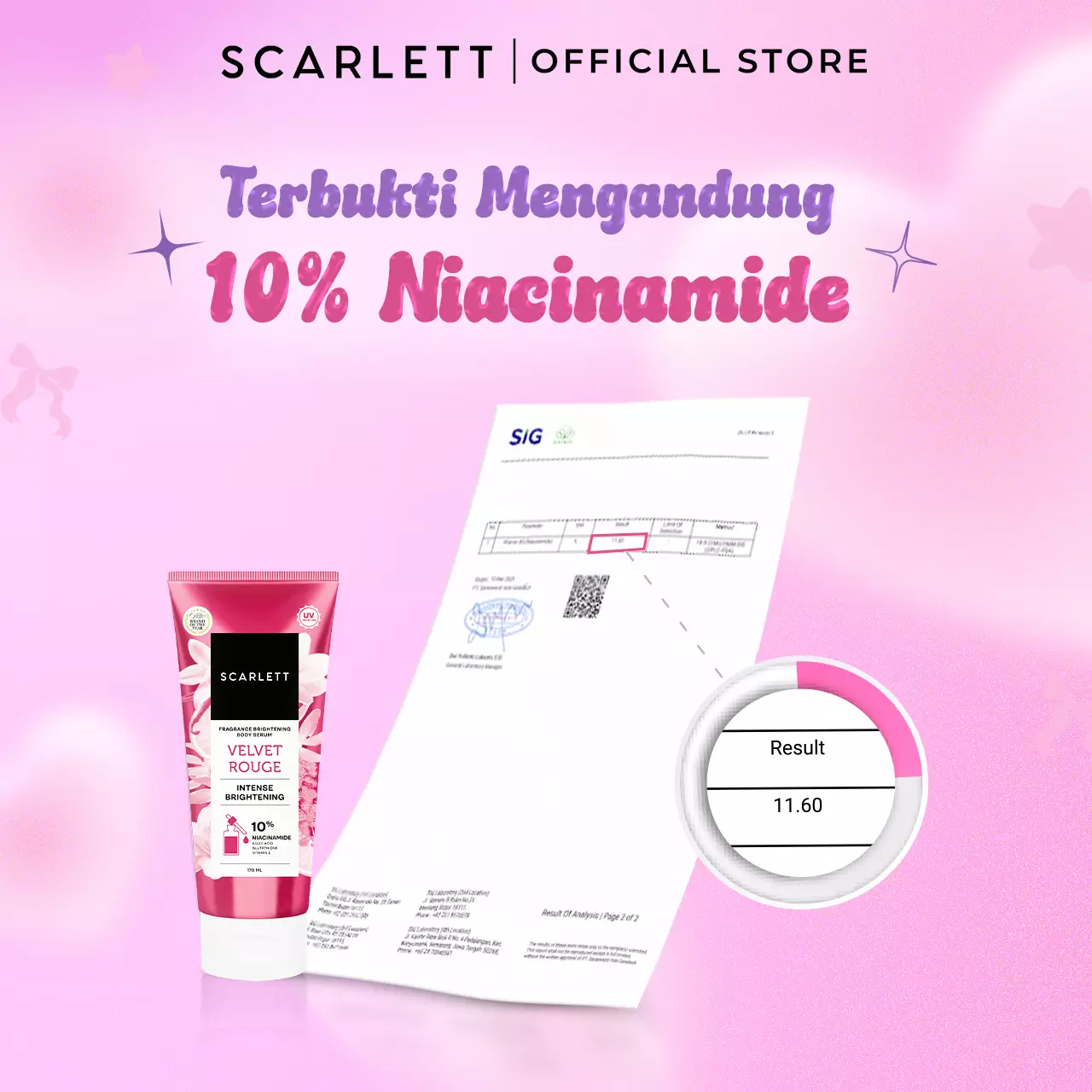 [NEW!] Scarlett Fragrance Brightening Body Serum Tube Velvet Rouge 170ml