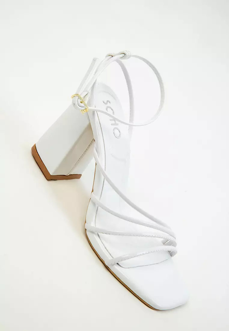 White Patent Leather Women's Classic Heeled Shoes 20282