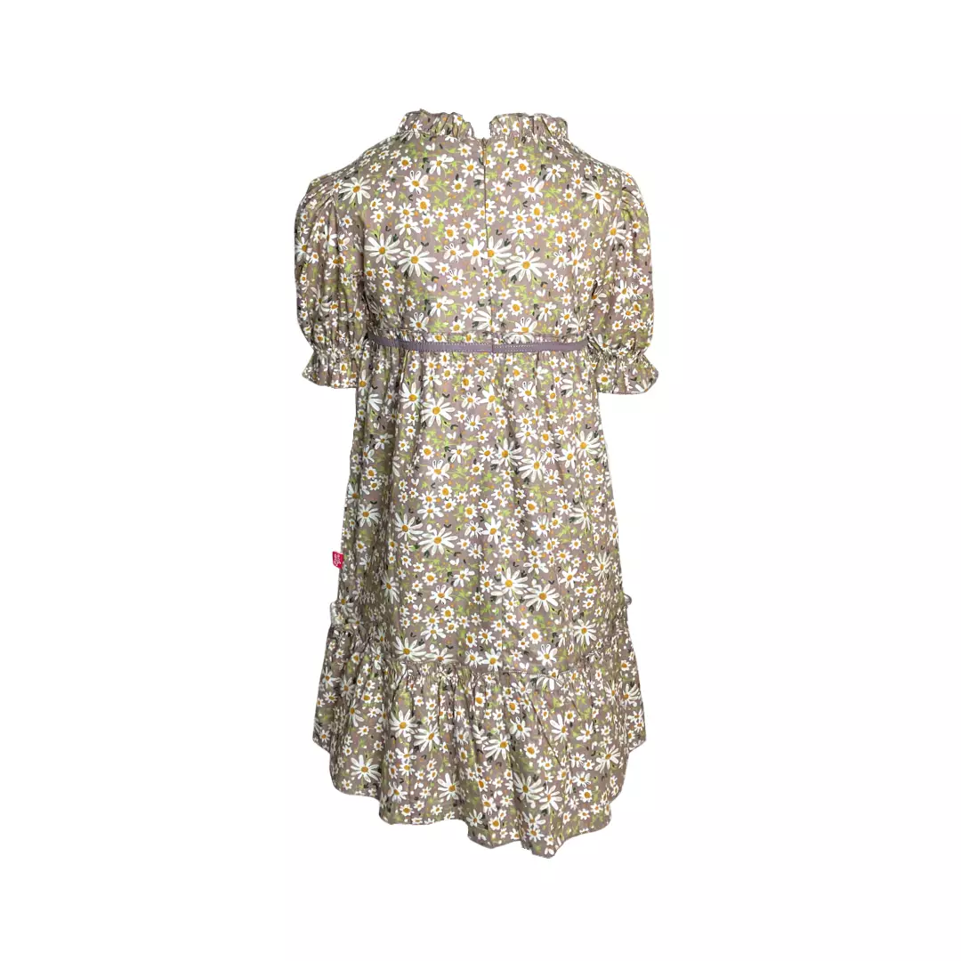 Pingu Long Dress Anak Perempuan Printing Flower Cokelat 91000329