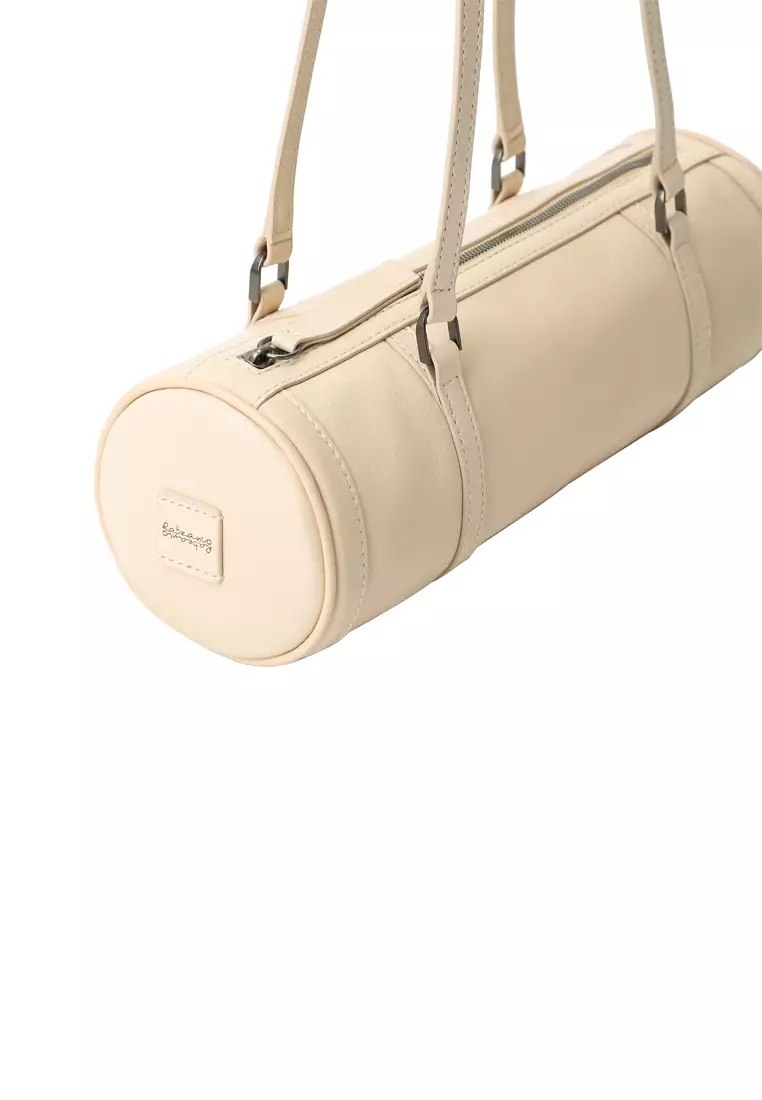 Barrel Baguette Bag - Cream Beige