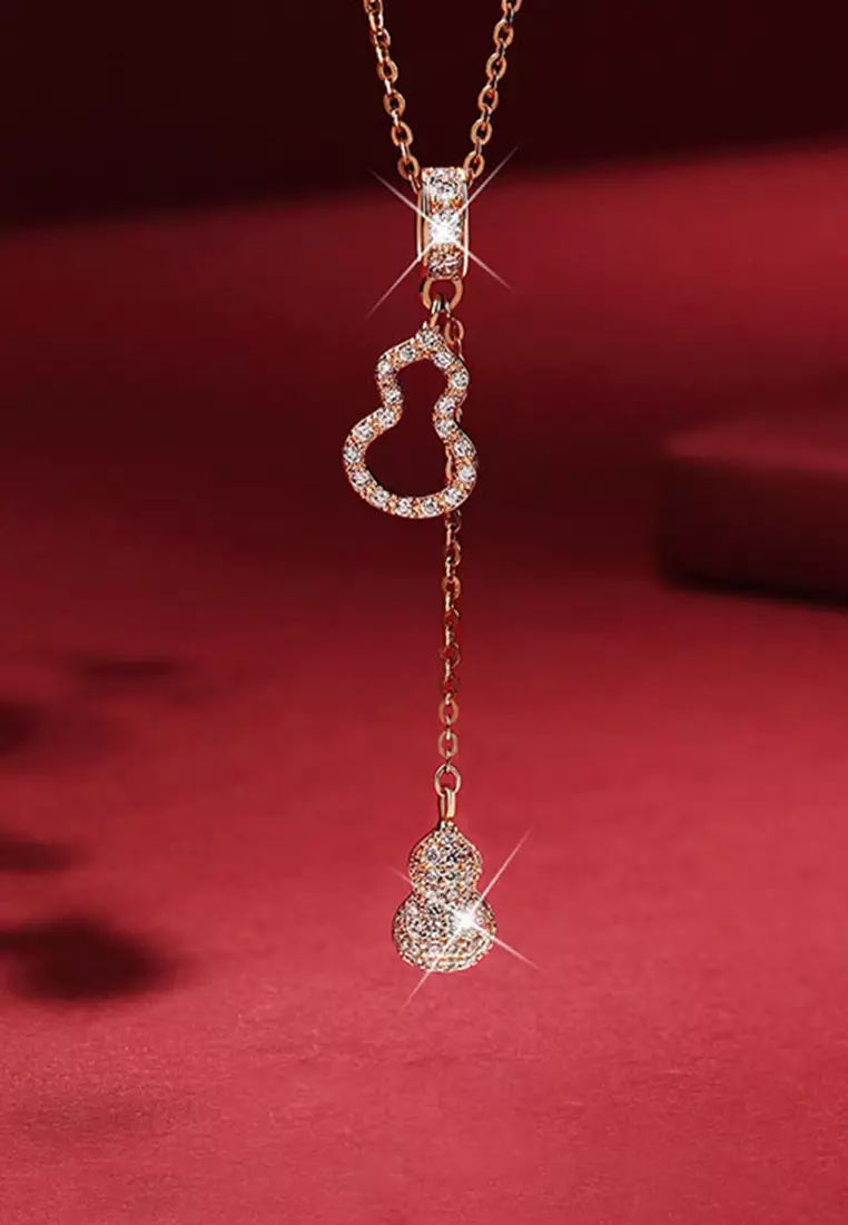 Kalung Wanita Original N042 Gourd Design Titanium Anti Luntur Perhiasan Cewek Korea Fashion rose