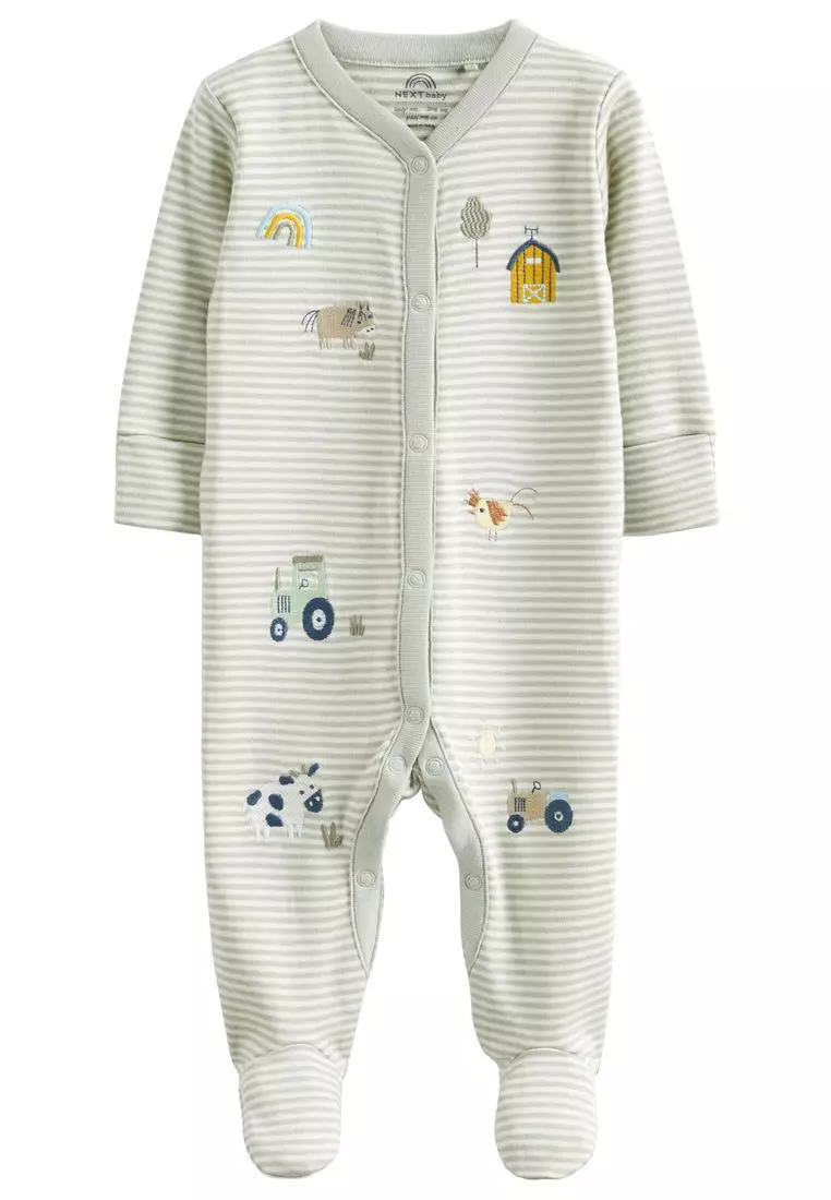 Cotton Baby Sleepsuits 3 Pack