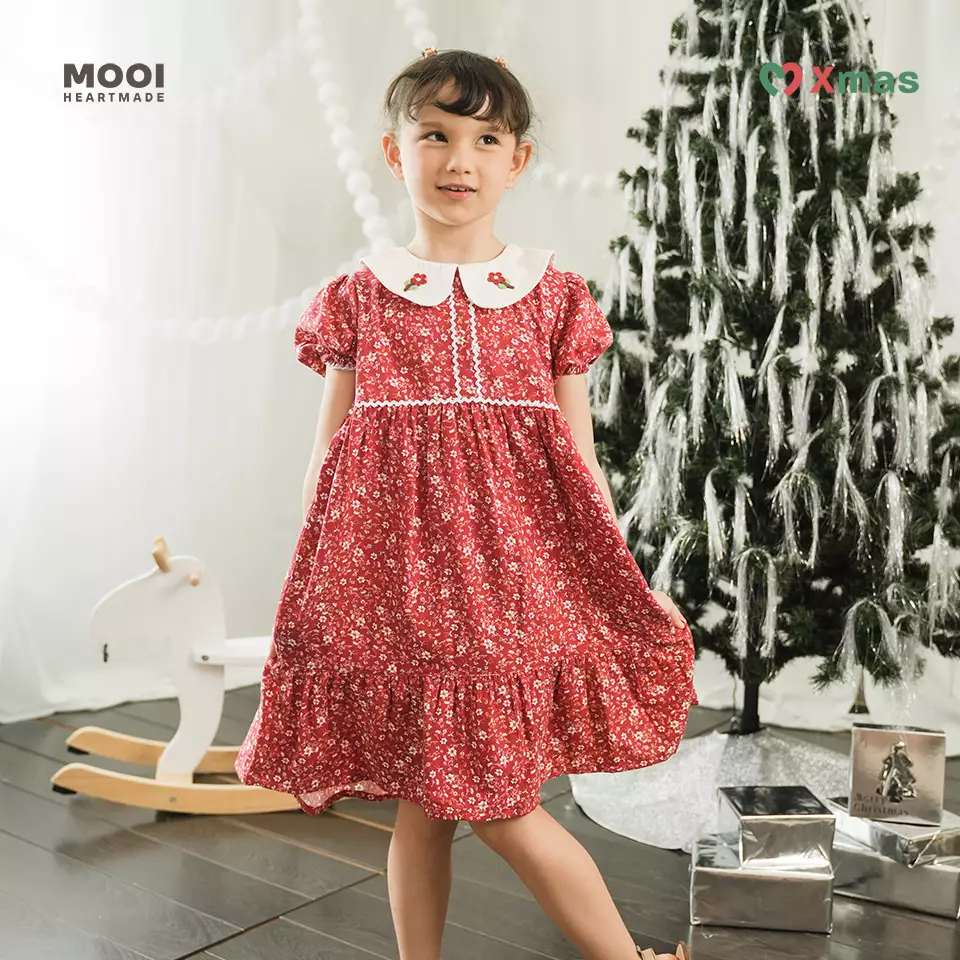 Mooi Dress Anak Perempuan Averyl Dress - Winter Red
