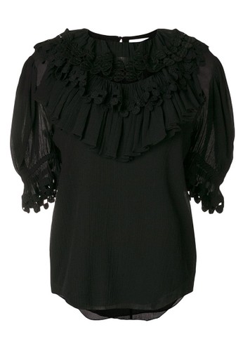 Chloé black Chloe Ruffled Top in Black 526F2AA56D05C0GS_1