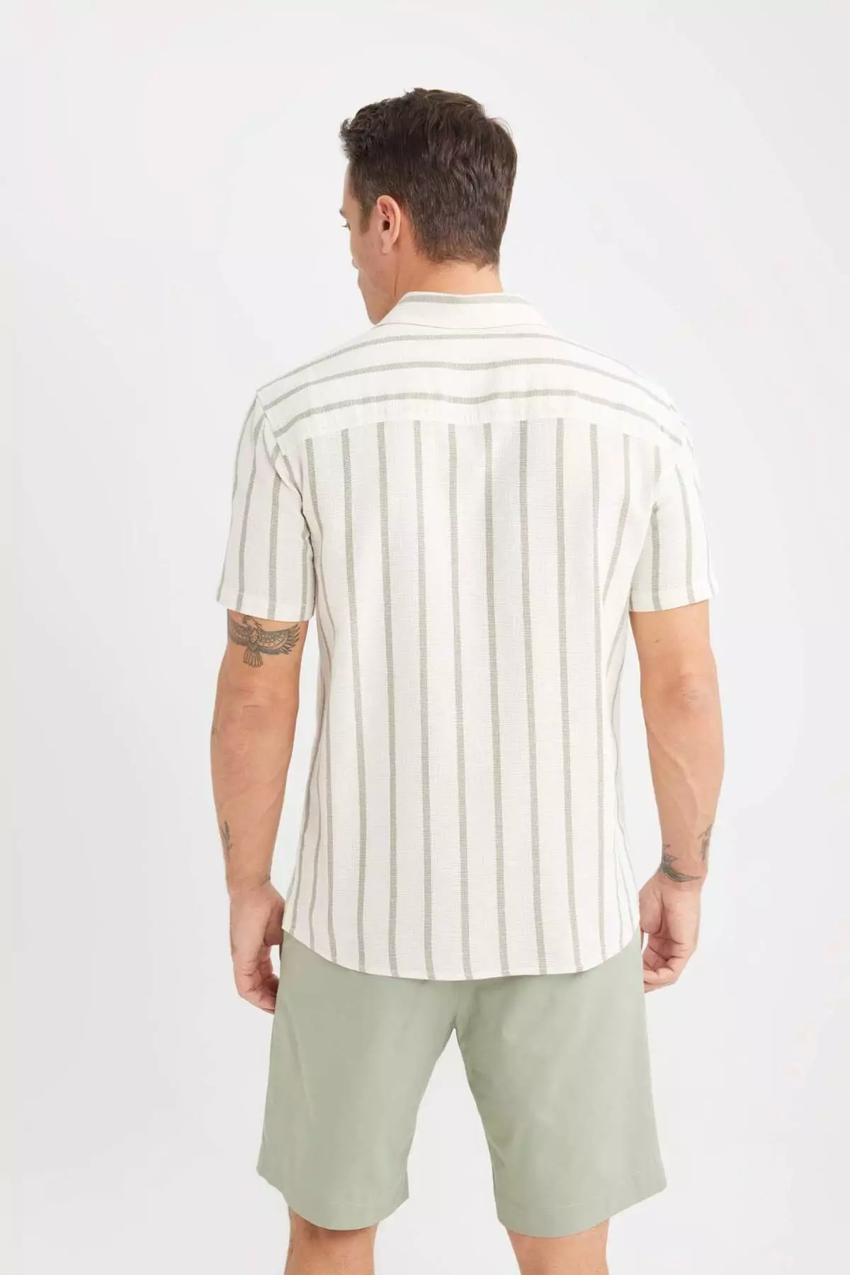 Regular Fit Polo Neck Striped Summer Short Sleeve Shirt D7660Ax25Sp