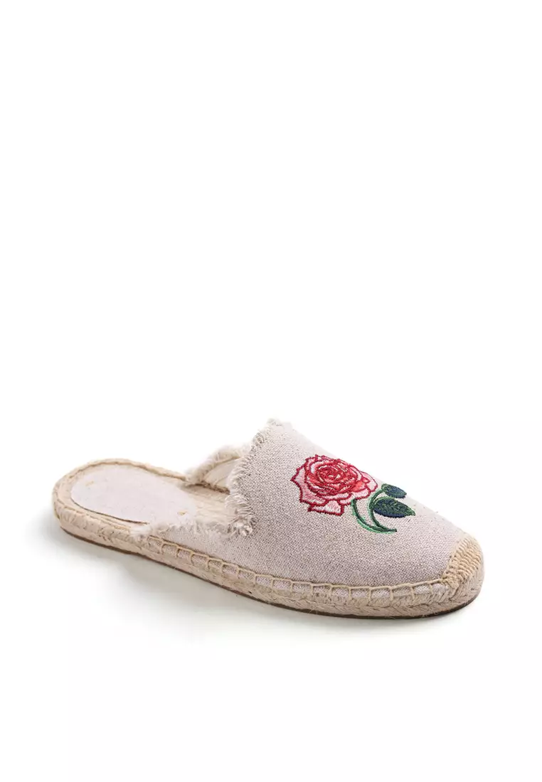 Embroidery Linen Espadrilles HB001