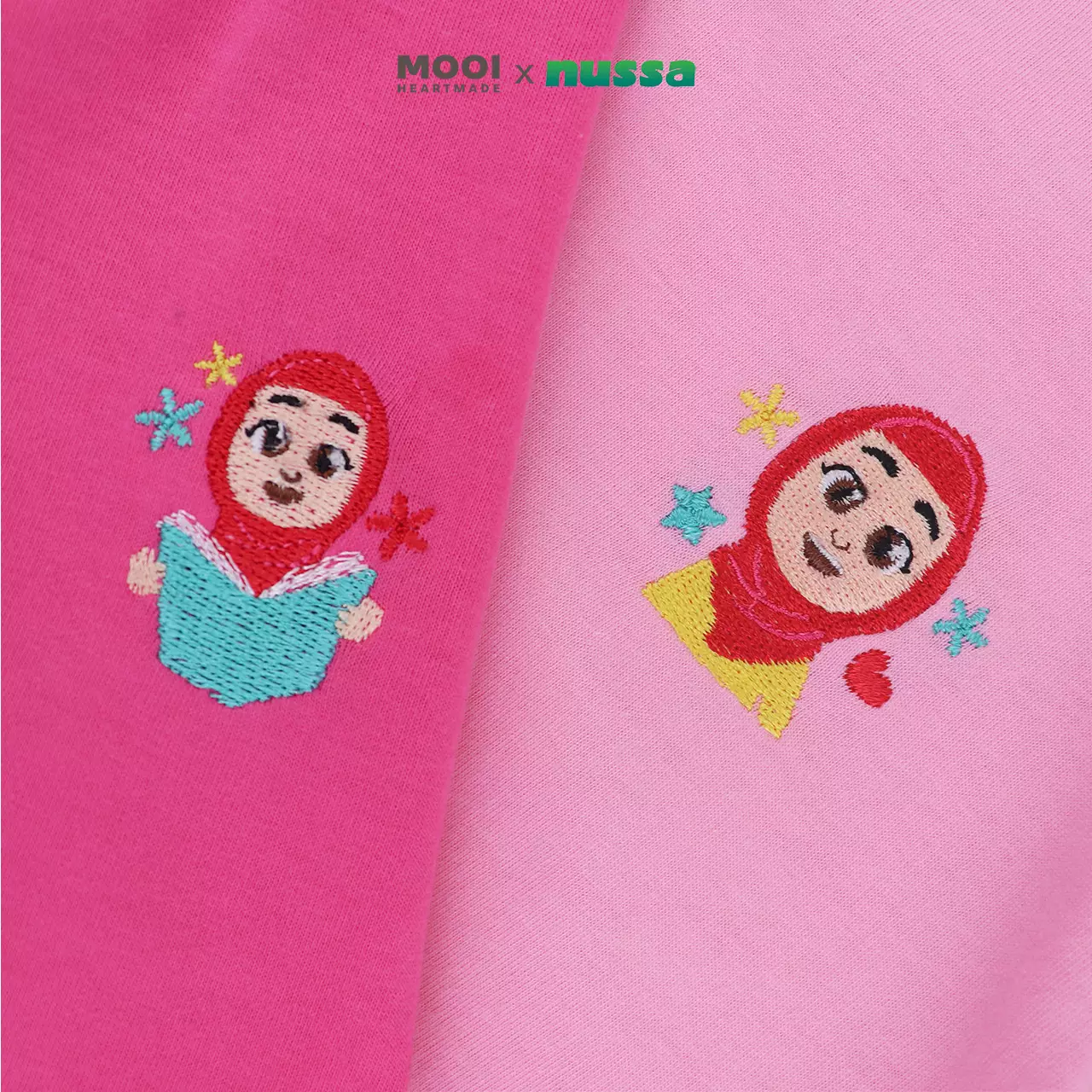 Mooi x Nussa Atasan Anak Perempuan Rarra Ballon Top - Pink Rose