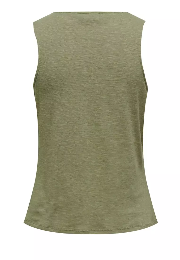 Sleeveless Knot Jersey Tank Top