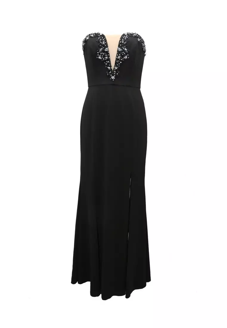 Feminine & Sexy Polyester Crepe Evening Gown