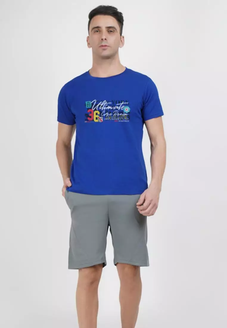 The Ultimate Graphic Royal Blue Cotton Short Sleeve Crew Neck Relaxed Tee