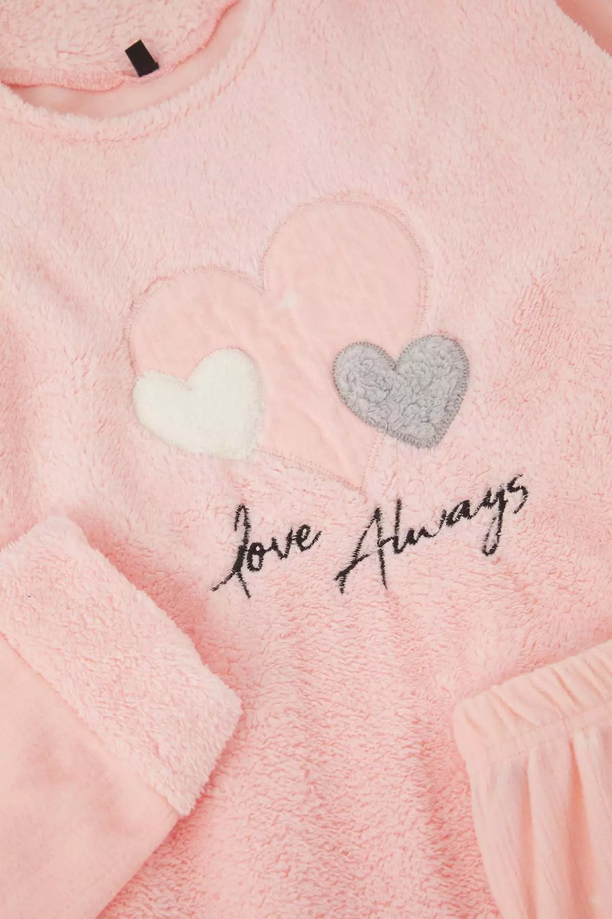 Pink Heart Polar Fleece Plus Size Pajama Set
