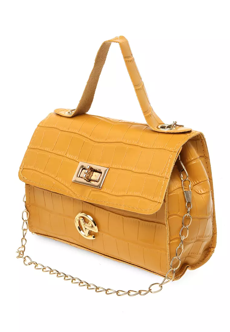 Jervis Tas Slempang Wanita Two Ropes Design Elegant Women - Kuning