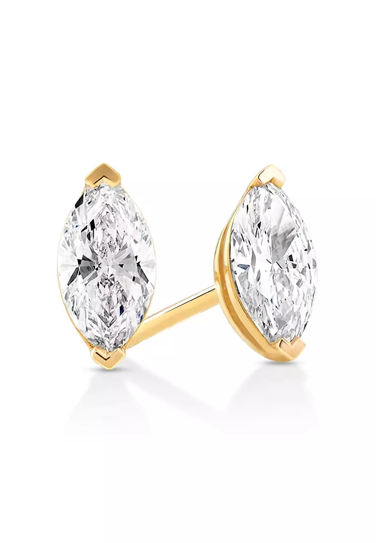 Gold diamante hot sale stud earrings