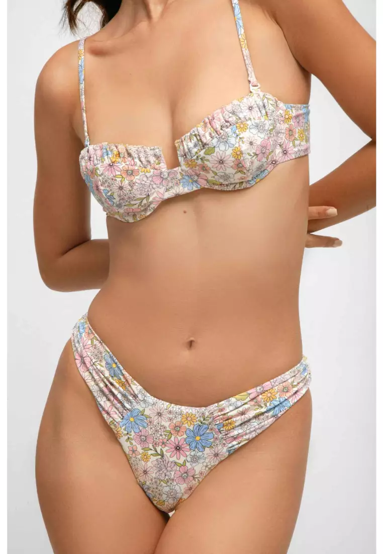 Audrey Ruched Underwire Top / Blooming Bunch