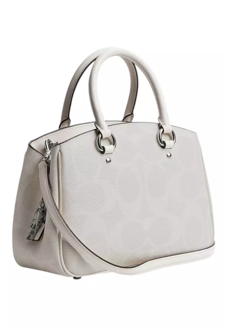 Savannah Small Carryall Bag In Signature Canvas - White