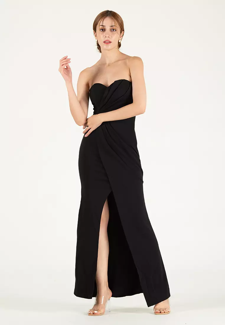 black strapless dress long