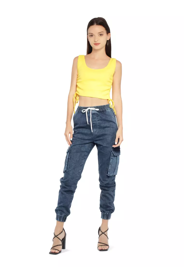 Mid Blue Skinny Fit Joggers