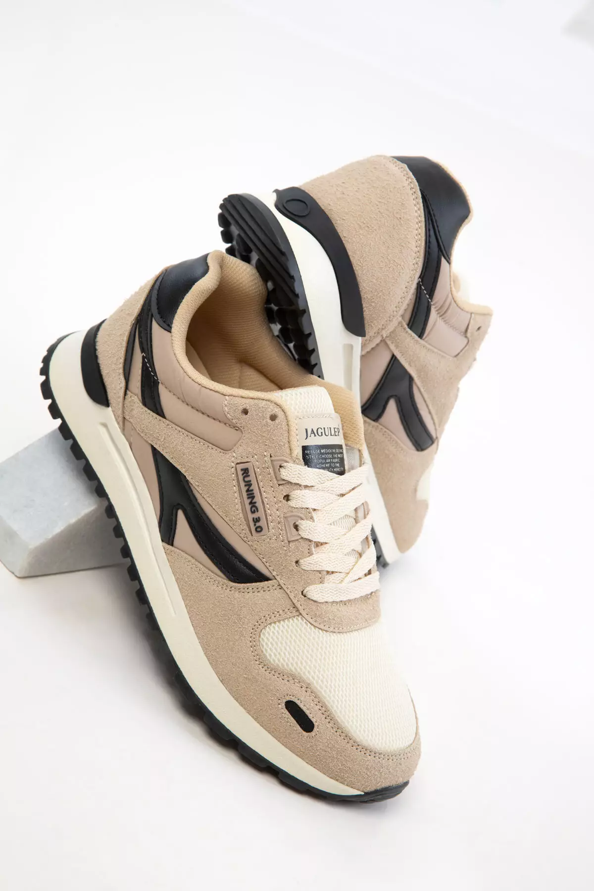 Beige-Black Men's Sneaker 20760