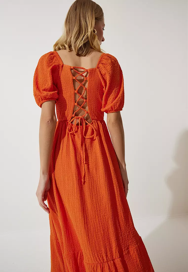 Lace-up Midi Dress