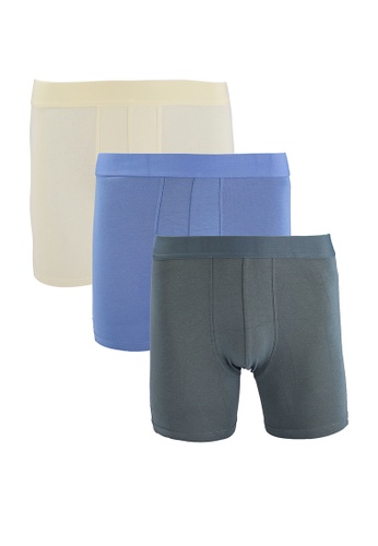 H&M blue 3-Pack Mid Trunks 28DB2US8C3DAD0GS_1