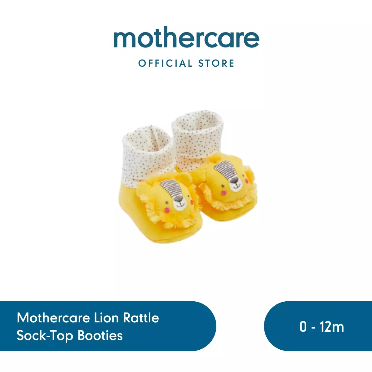 Mothercare Lion Rattle Sock-Top Booties - Sepatu Bayi Laki-laki (Kuning)