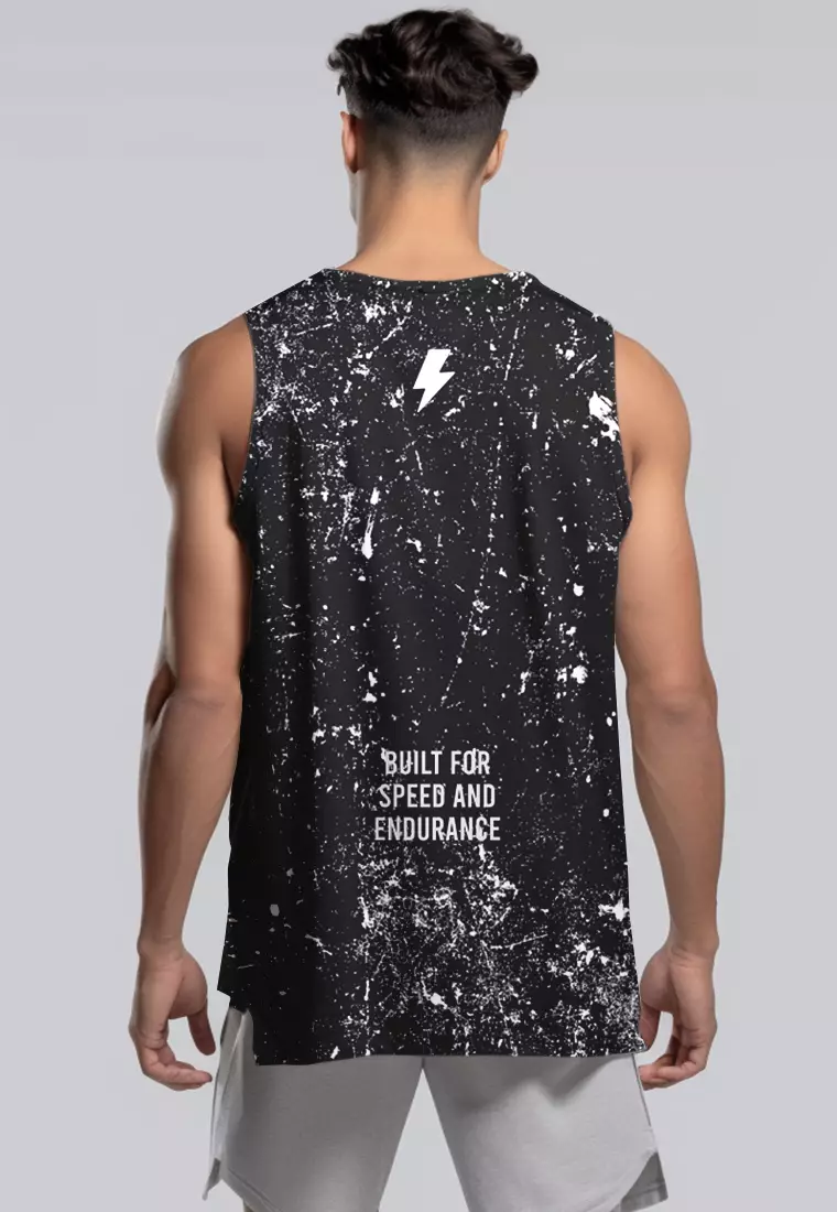 MSA81 Kaos Kutung Lari Running Pria Kalcer vtank "bad photocopy" abu