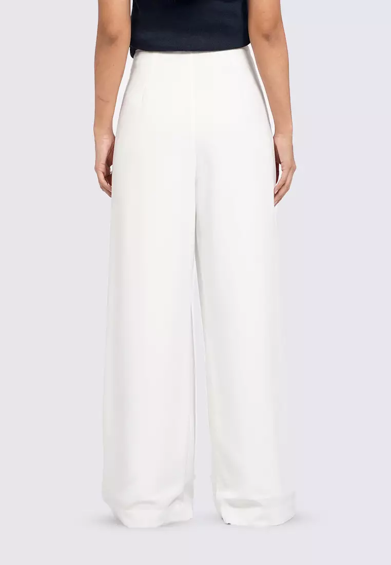 Wide Leg Pleated Trousers