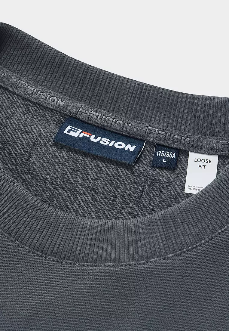 FILA FUSION INLINE FUSION LIFE X FUSIONEER FIELD OF CLASSIC Unisex Sweatshirt (Grey / Light Khaki)
