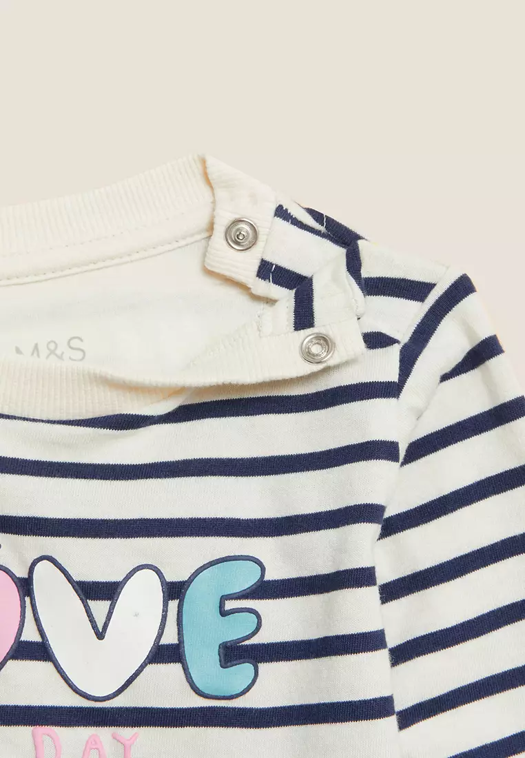 Pure Cotton Love This Day Slogan Top