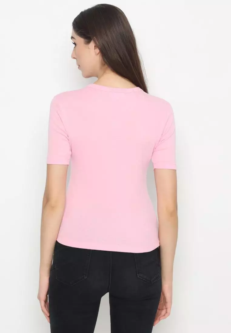 Matsuda Kaos Rib Polos Wanita Cotton T Shirt Elliot