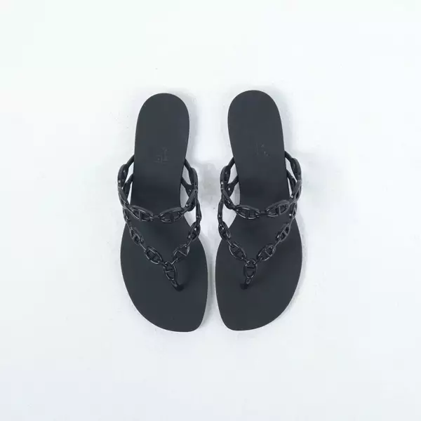 Sandal HERMES ISLAND JELLY BLACK SANDAL 100% ORIGINAL